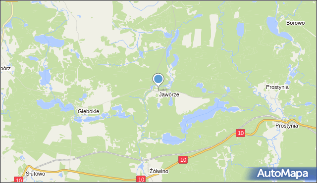 mapa Jaworze, Jaworze gmina Kalisz Pomorski na mapie Targeo
